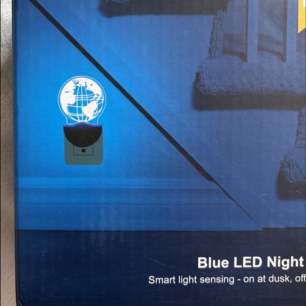 Super Cool Blue World Night Light With Smart Light Sensor